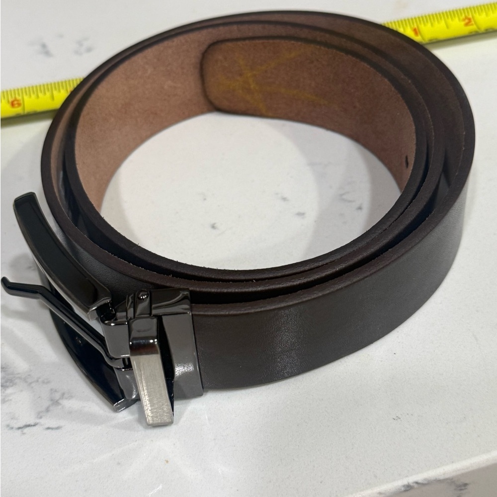NAB adjustable dark brown full grain leather belt.  Brand new. Up to 38”.